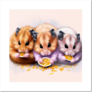 Lindos Hamsters Comiendo Posters and Art